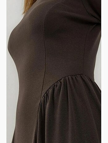 Minivestido texturizado con cuello barco hiccup