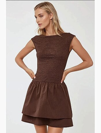 Minivestido texturizado con cuello redondo hiccup