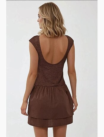 Minivestido texturizado con cuello redondo hiccup