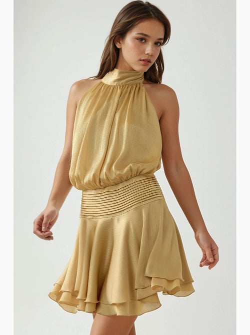 Minivestido texturizado de cuello alto hiccup - Kiabi
