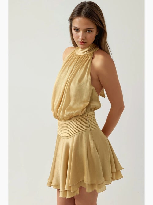 Minivestido texturizado de cuello alto hiccup - Kiabi