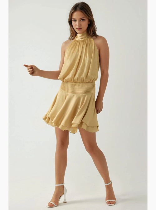 Minivestido texturizado de cuello alto hiccup - Kiabi