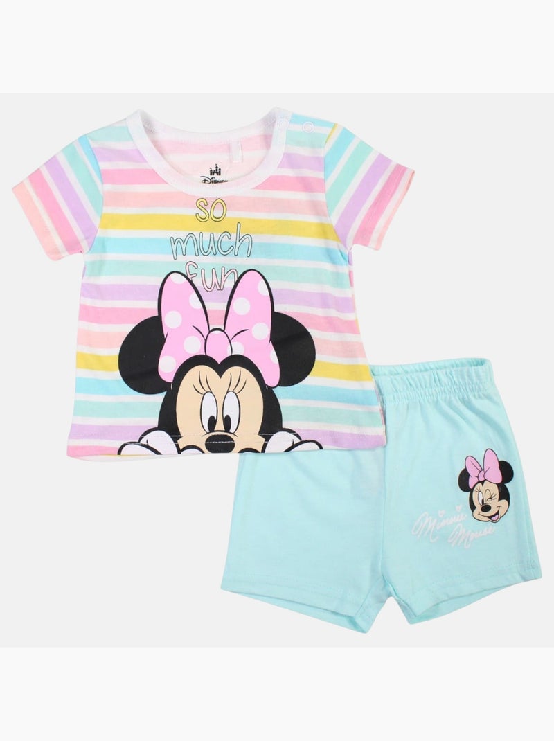 Minnie - Conjunto camiseta y short bebé niña Azul - Kiabi