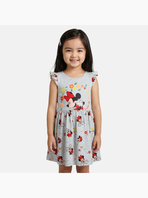 Minnie - vestido estampado sin mangas, con cuello redondo y volantes - Kiabi