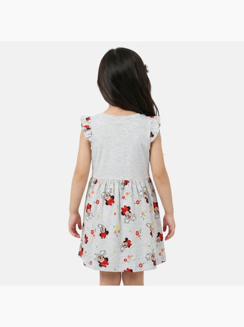 Minnie - vestido estampado sin mangas, con cuello redondo y volantes - Kiabi