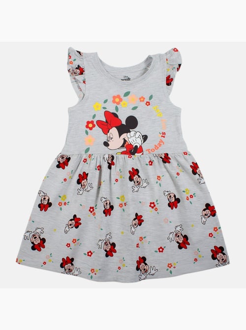 Minnie - vestido estampado sin mangas, con cuello redondo y volantes - Kiabi