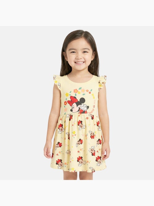 Minnie - vestido estampado sin mangas, con cuello redondo y volantes - Kiabi