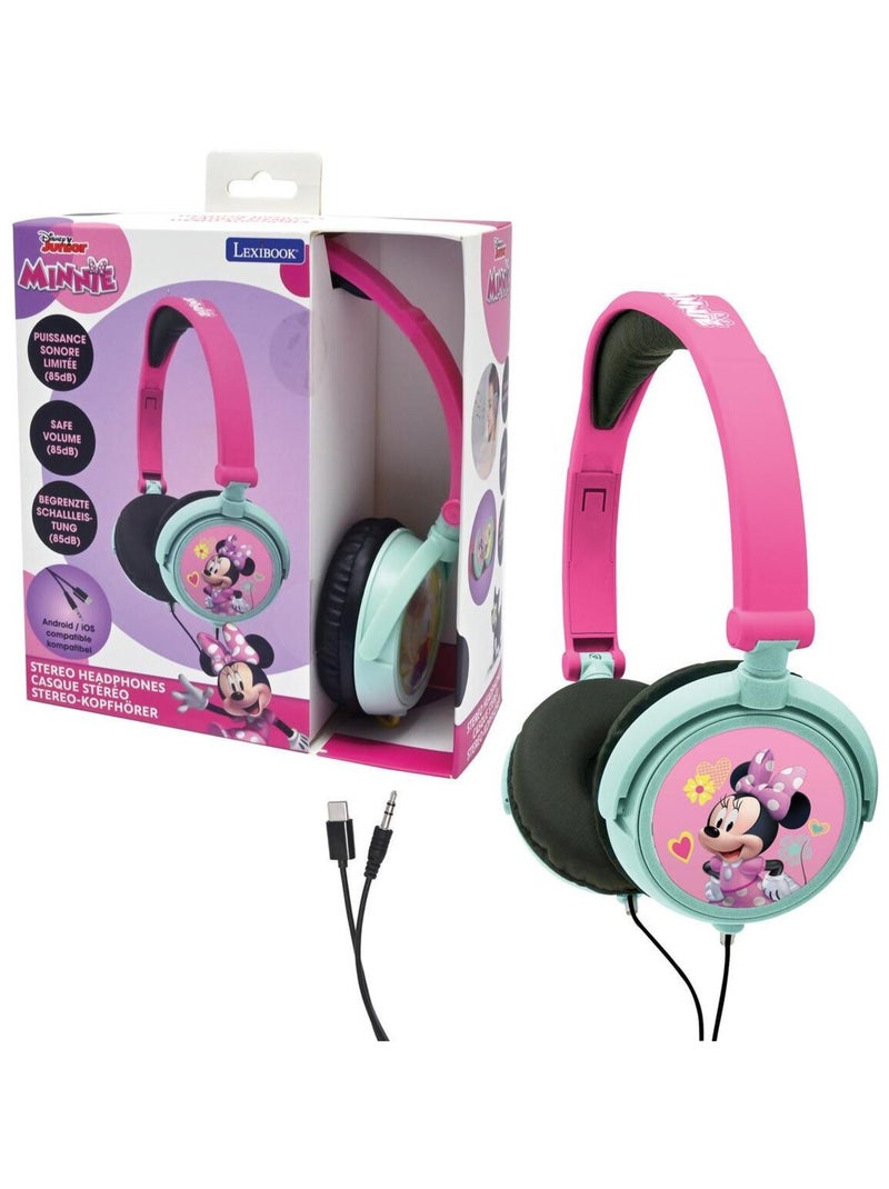 Minnie Auriculares plegables estéreo con cable y limitación segura del volumen Rosa - Kiabi