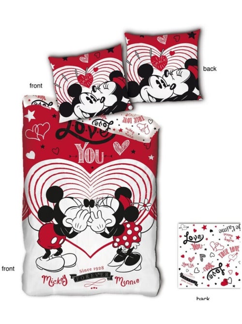 Minnie Mickey love - juego de sabanas infantil - funda nórdica - Kiabi