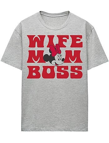 Minnie Mouse - Camiseta Wife Mom Boss para Adultos Unisex