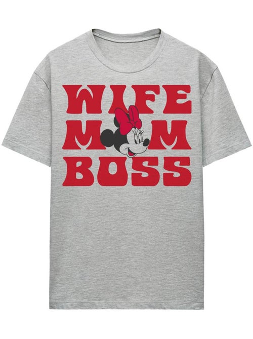 Minnie Mouse - Camiseta Wife Mom Boss para Adultos Unisex - Kiabi