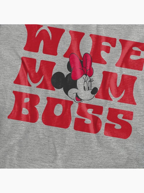 Minnie Mouse - Camiseta Wife Mom Boss para Adultos Unisex - Kiabi
