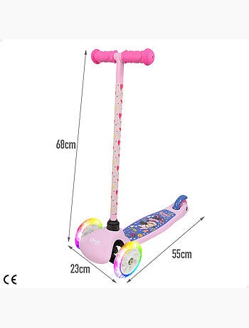 Minnie patinete 3 ruedas 55x23x68 cm máx. 20 kg con luces y freno