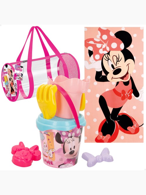 Minnie set cubo playa con accesorios toalla y bolsa - Kiabi