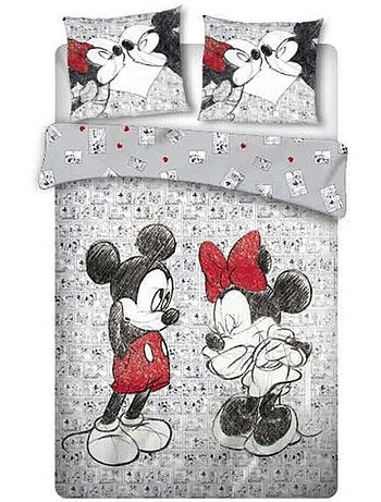Minnie y Mickey, juego de sábanas doble infantil Disney, LOVE