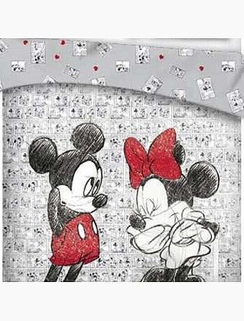 Minnie y Mickey, juego de sábanas doble infantil Disney, LOVE
