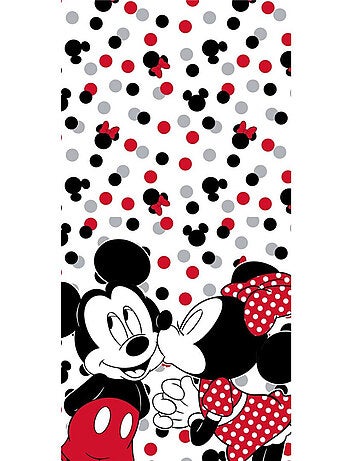 Minnie y Mickey, Toalla de baño infantil estampada 100% algodón, LOVE