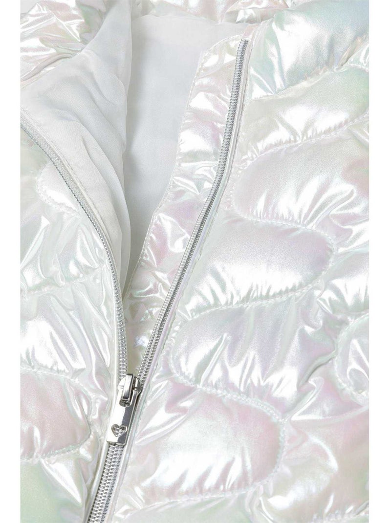Minoti - Chaqueta Acolchada Diseño Metalizado de Ligero Niñas Blanco - Kiabi
