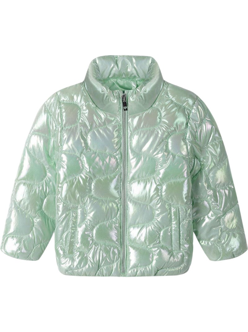 Minoti - Chaqueta Acolchada Diseño Metalizado de Ligero Niñas Verde - Kiabi