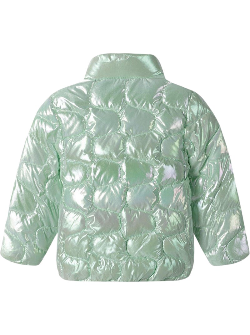 Minoti - Chaqueta Acolchada Diseño Metalizado de Ligero Niñas Verde - Kiabi