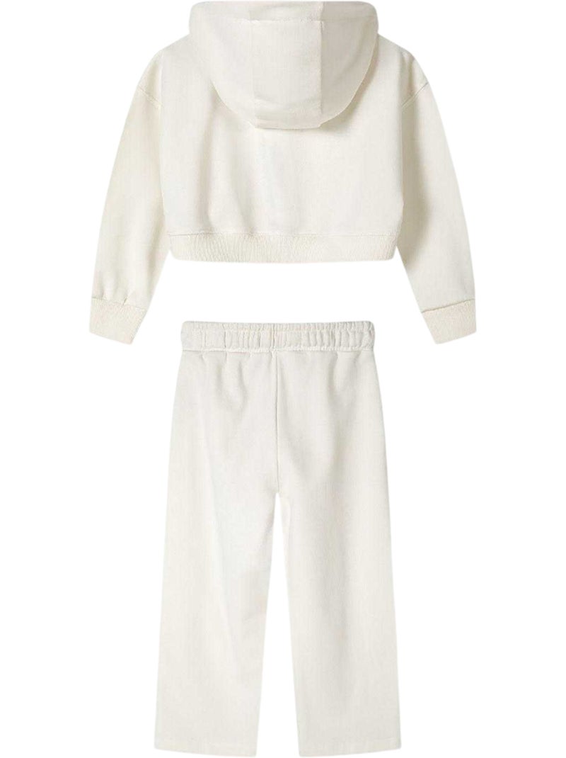 Minoti - Conjunto de Sudadera y Pantalones Deportivos Diseño Texto Niñas Blanco - Kiabi