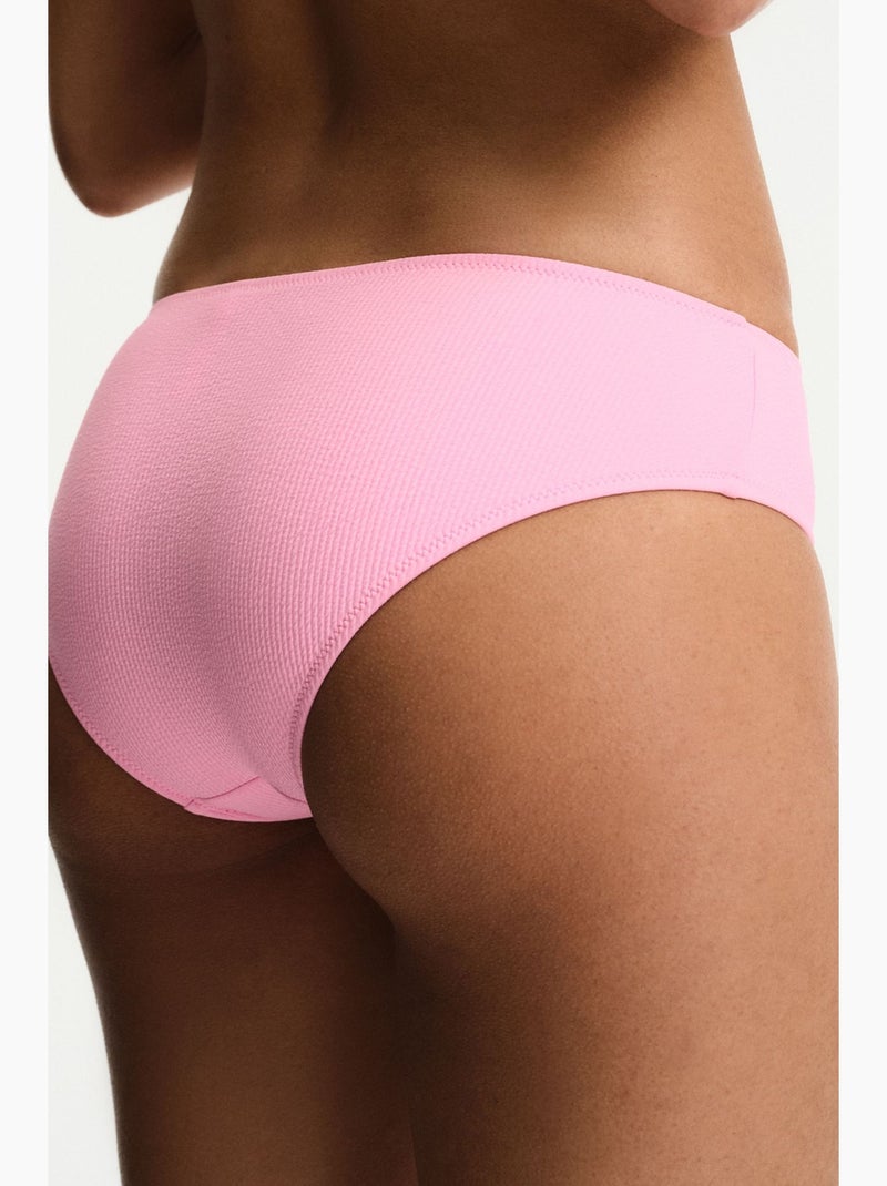 Missa braguita de bikini texturizada de tiro medio penti Rosa almendra - Kiabi