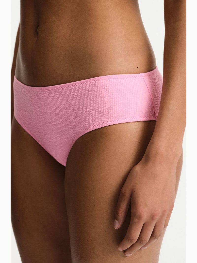 Missa braguita de bikini texturizada de tiro medio penti Rosa almendra - Kiabi
