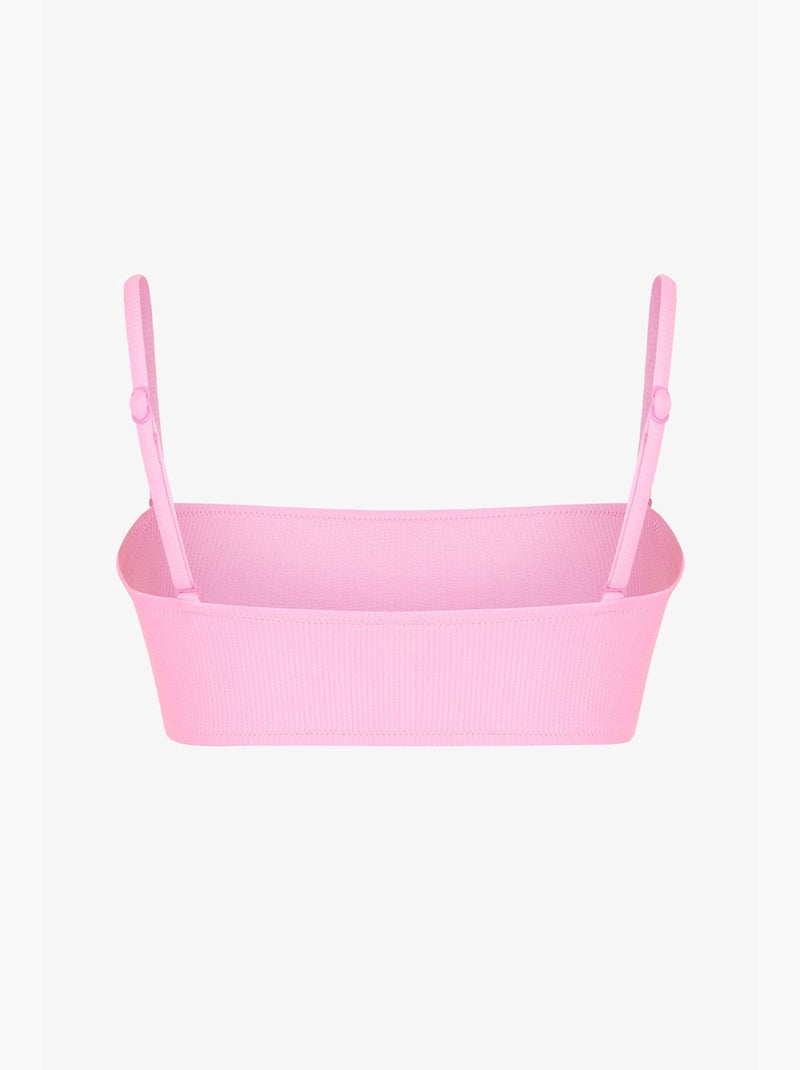 Missa top de bikini bandeau texturizado penti Rosa fluo/Solinotes - Kiabi