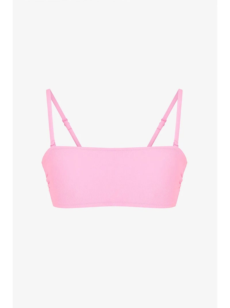Missa top de bikini bandeau texturizado penti Rosa fluo/Solinotes - Kiabi
