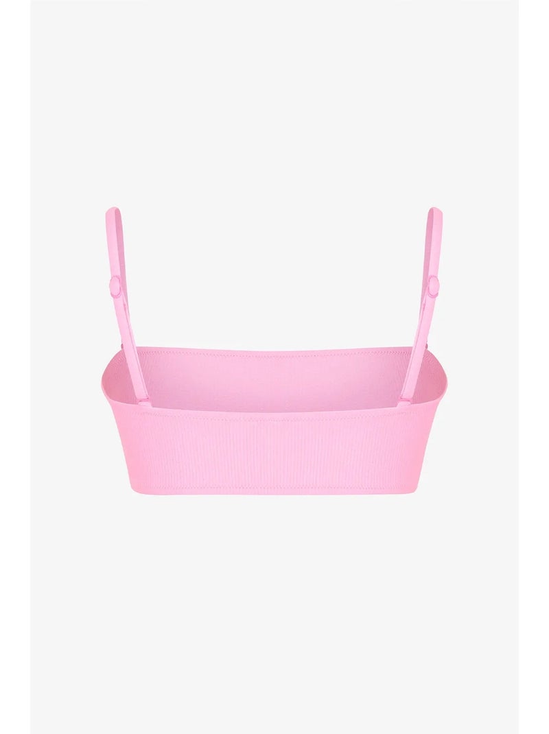 Missa top de bikini bandeau texturizado penti Rosa fluo/Solinotes - Kiabi