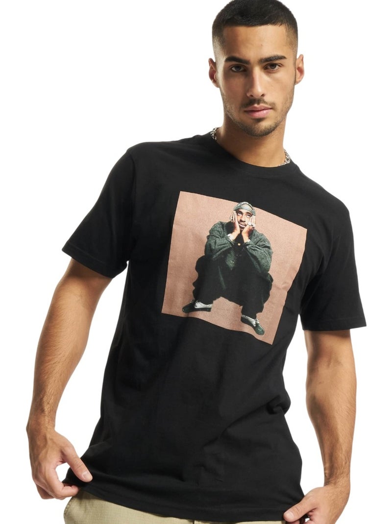 Mister Tee - Camiseta Sitting Pose Diseño Tupac Shakur para Hombre Negro - Kiabi
