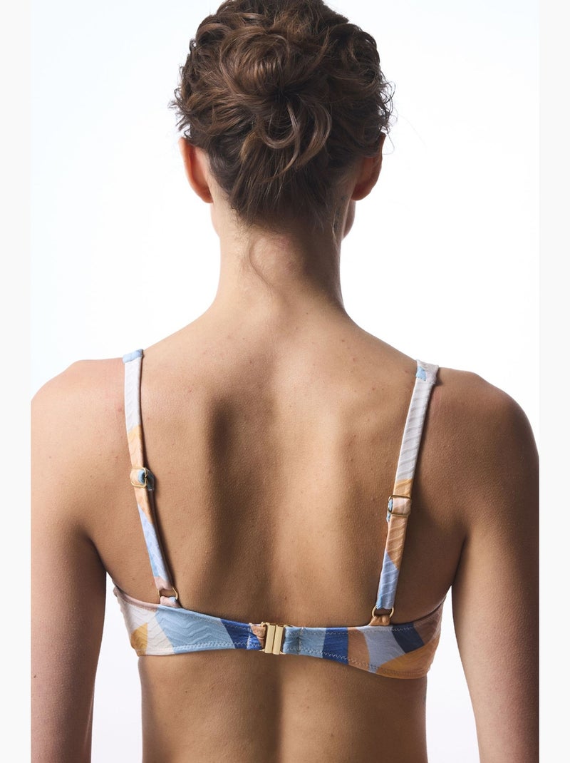 Misty hot top de bikini con estampado étnico y abalorios penti Azul cielo - Kiabi