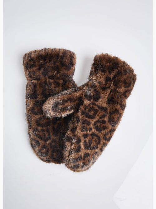 Mitones de piel sintética con estampado de leopardo - AFIBEL - Kiabi