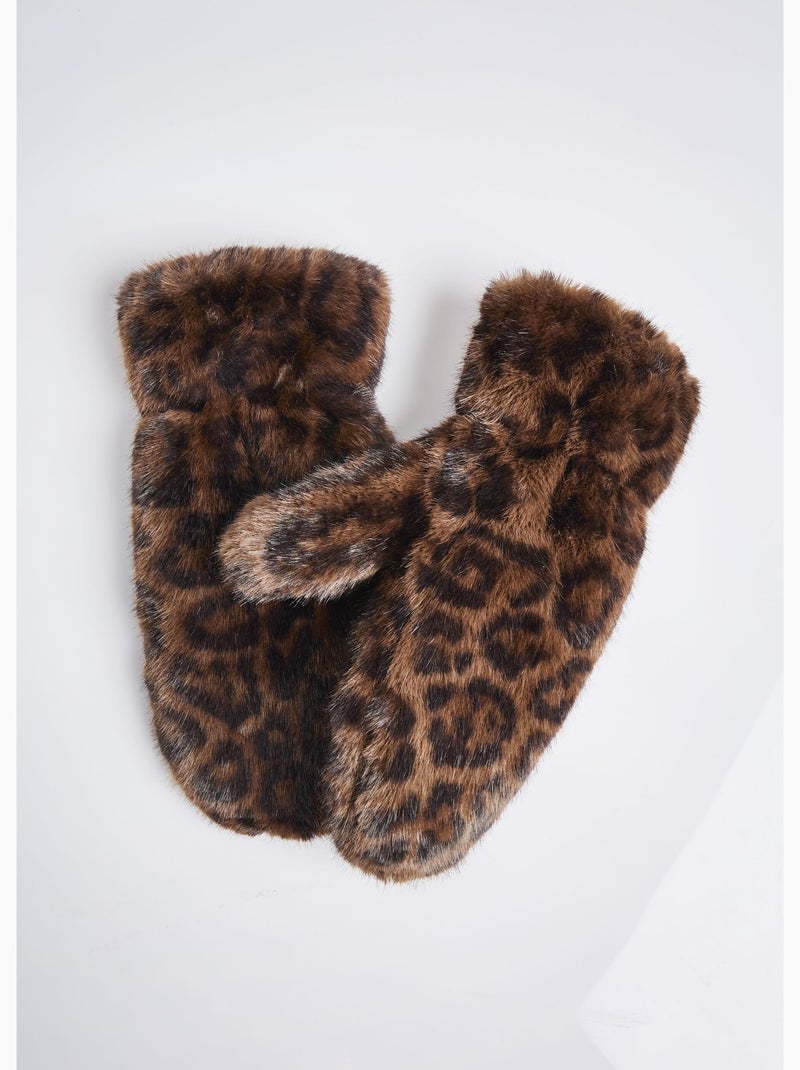Mitones de piel sintética con estampado de leopardo - AFIBEL Multicolor - Kiabi