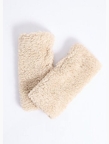 Mitones de polar cálidos, lisos y estilo sherpa - afibel