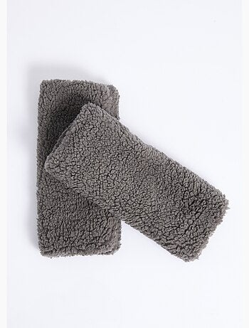 Mitones de polar cálidos, lisos y estilo sherpa - afibel