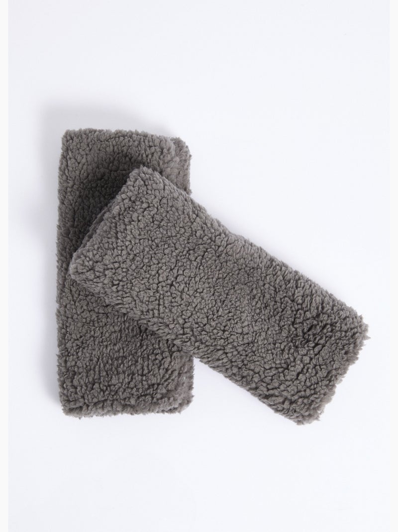 Mitones de polar cálidos, lisos y estilo sherpa - afibel Gris - Kiabi