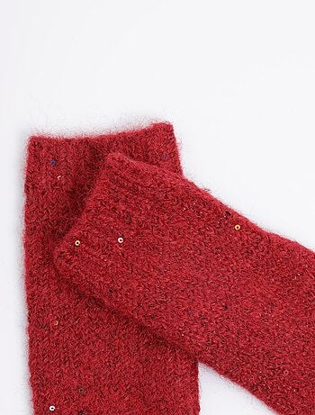 Mitones de punto brillantes con lentejuelas - AFIBEL