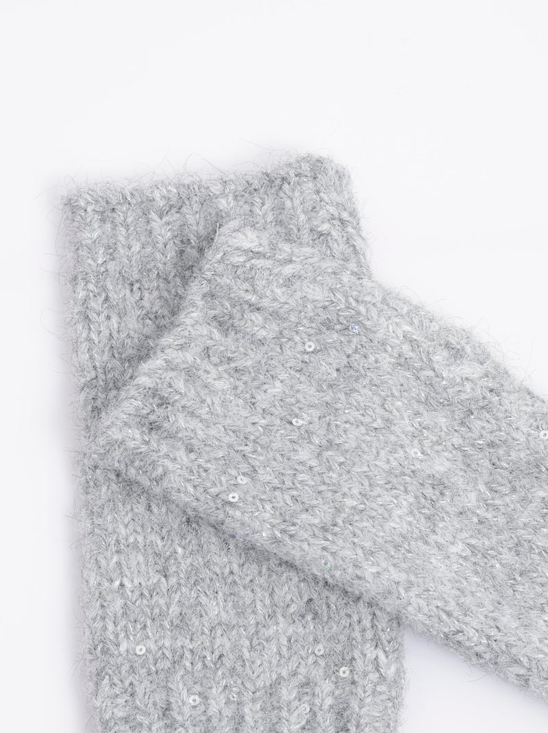 Mitones de punto brillantes con lentejuelas - AFIBEL Gris - Kiabi