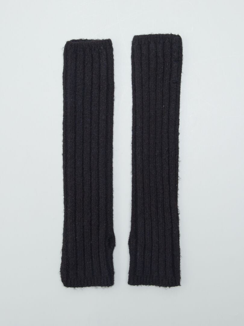 Mitones Tipo Manguitos De Punto - NEGRO - - Nu