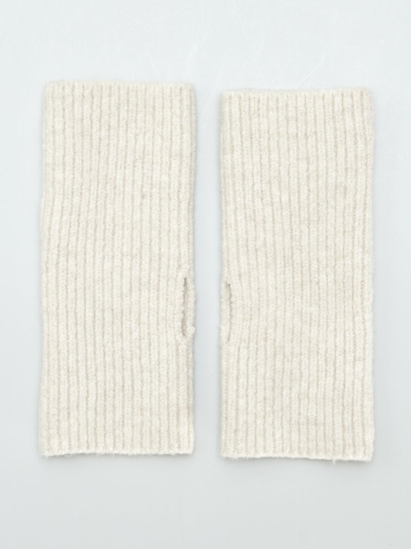 Mitones tipo manguitos de punto BLANCO - Kiabi