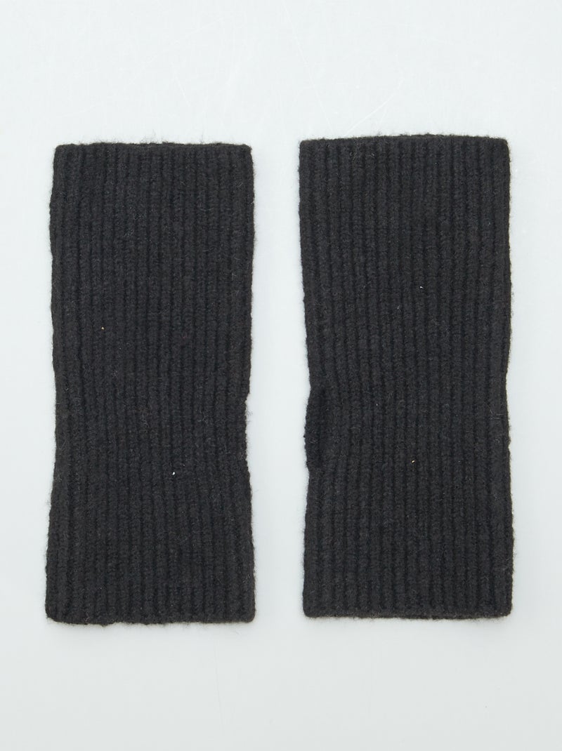 Mitones tipo manguitos de punto NEGRO - Kiabi