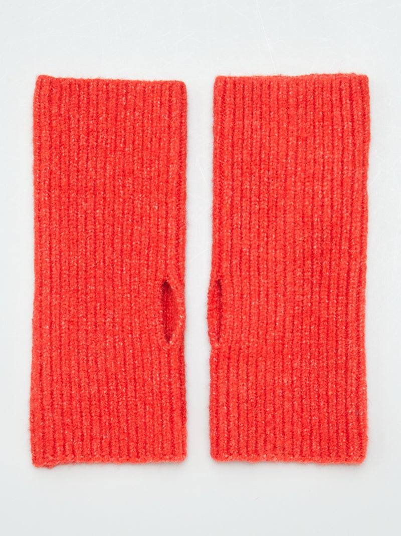 Mitones tipo manguitos de punto ROJO - Kiabi