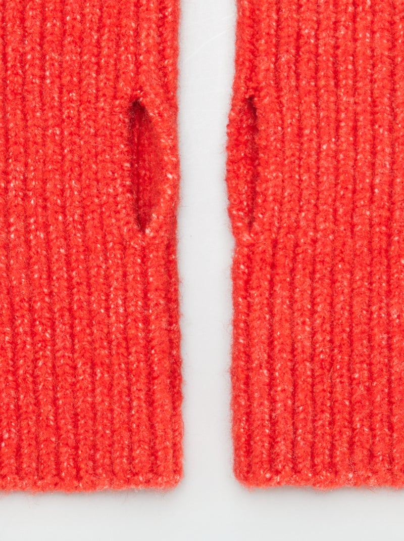 Mitones tipo manguitos de punto ROJO - Kiabi