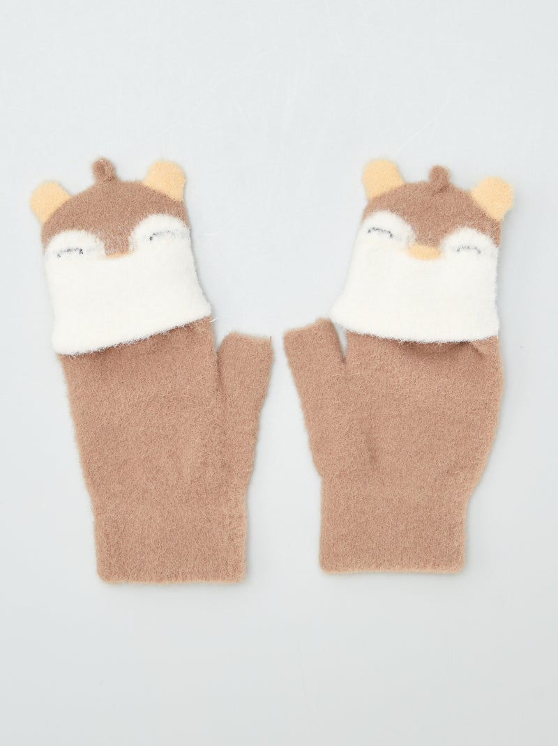 Mitones/manoplas 2 en 1 MARRON - Kiabi