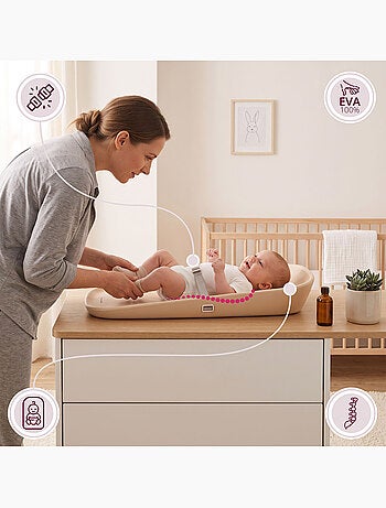 Moby-system baby nest - cambiador suave y seguro para bebés