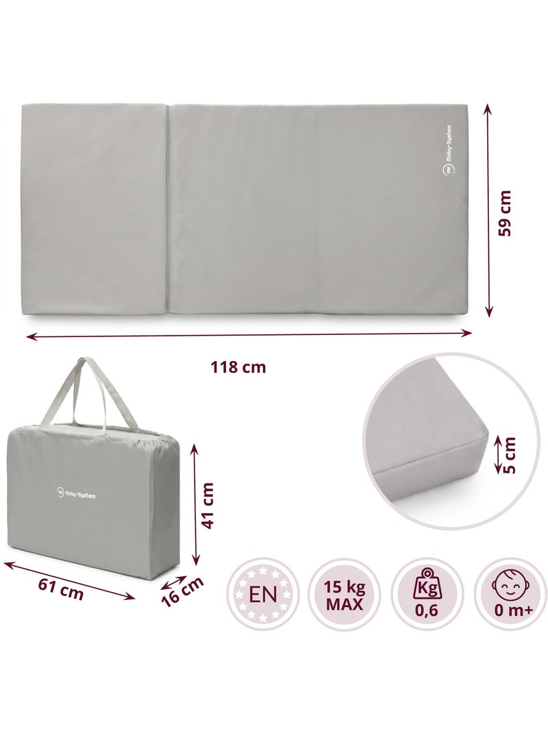 Moby-system colchón plegable para cuna de viaje y parque infantil Gris - Kiabi