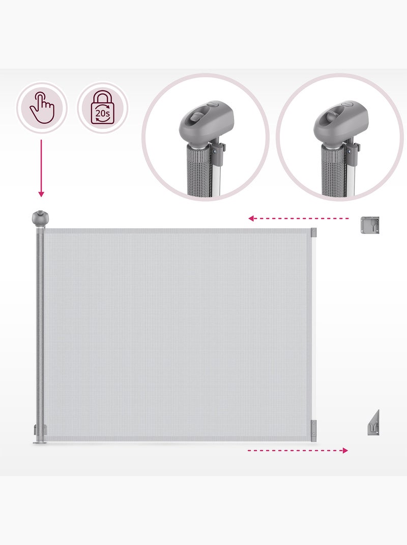 Moby-system stairsafe - barrera retráctil con bloqueo automático para niños Gris - Kiabi