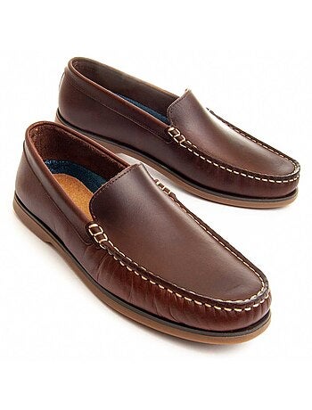 Mocasin Casual De Piel Para Hombre. Purapiel Mocca