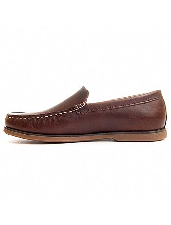 Mocasin Casual De Piel Para Hombre. Purapiel Mocca